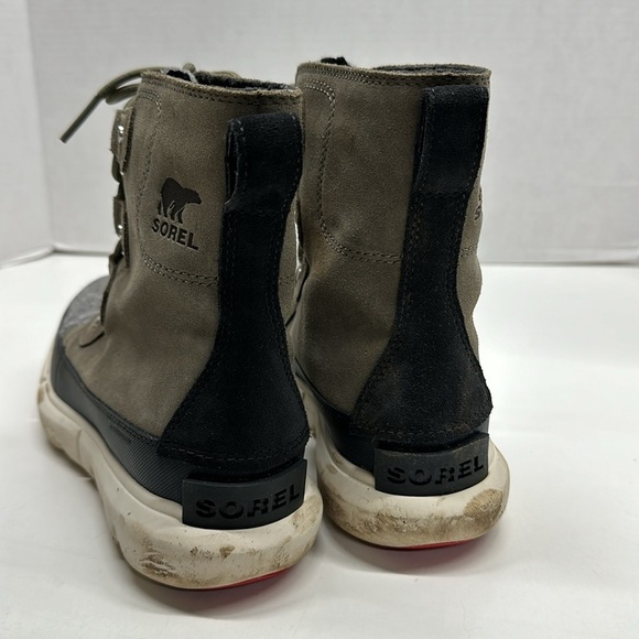 Sorel Explorer Joan Waterproof Lace Up Winter Boots Suede Sage Women's Size 6.5 - Picture 3 of 9
